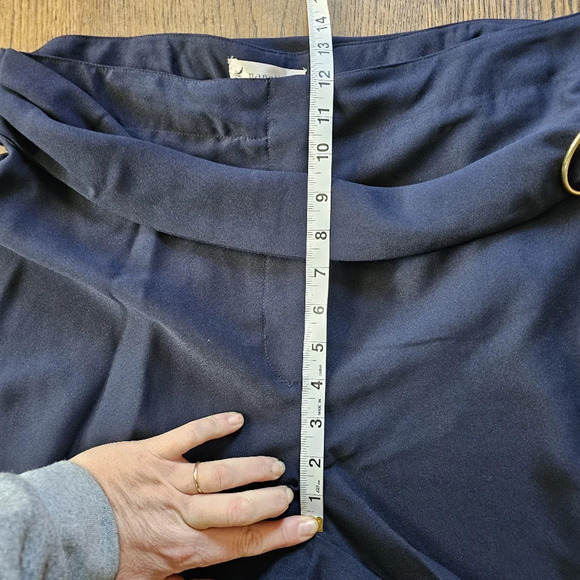 Nanette Lepore Stretch O Ring Belted Ankle Length Dress Pants Navy Size 12 NEW - Picture 7 of 12